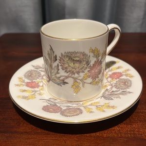 Vintage Wedgwood Lichfield Demitasse Cup & Saucer Bone China England Discont'd